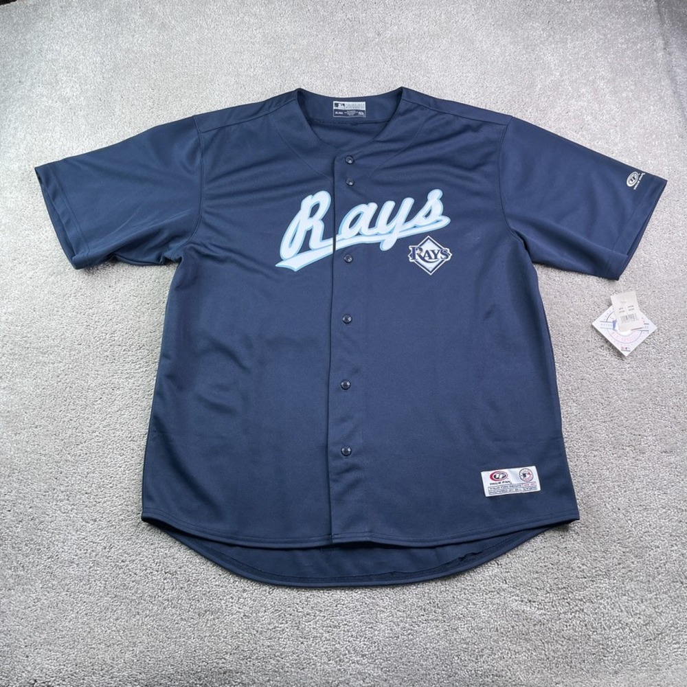 NEW Tampa Bay Rays Jersey Mens XL Blue True Fan MLB Baseball NWT